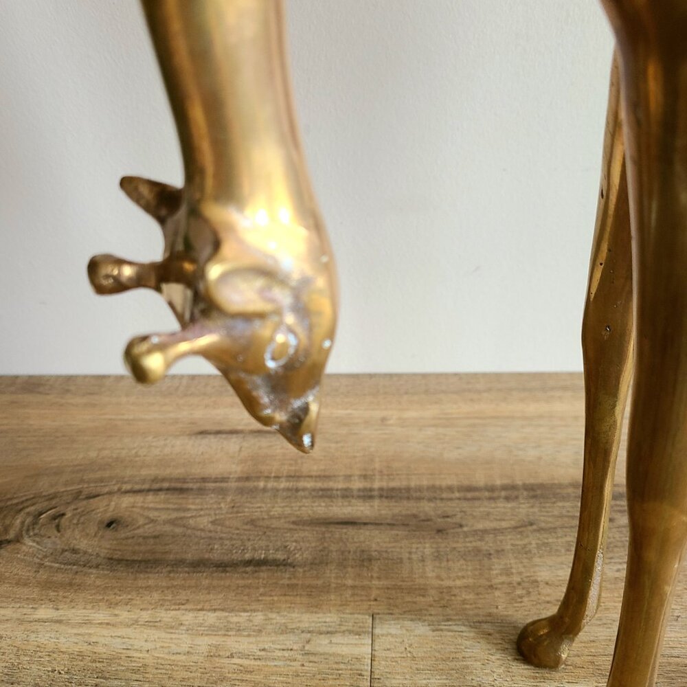 Vintage midcentury brass giraffes figurines. MC brass. 14 3/4'' tall. - Picture 5 of 7